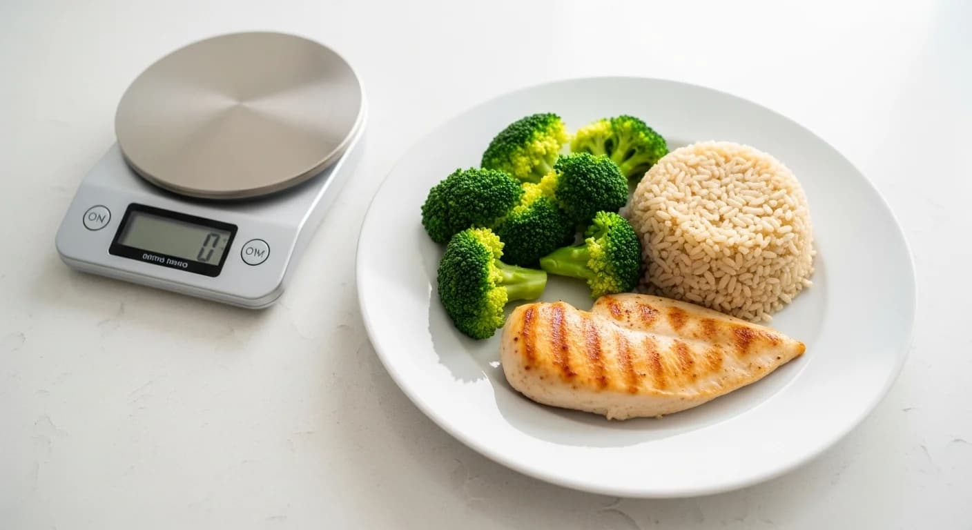 Person combining diet and exercise for sustainable weight loss with balanced nutrition and fitness