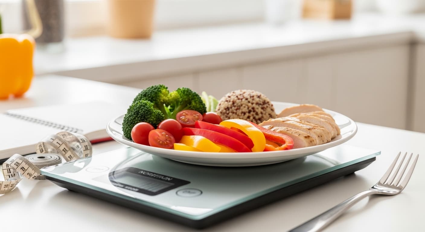 Healthy balanced meal representing a calorie-controlled diet approach