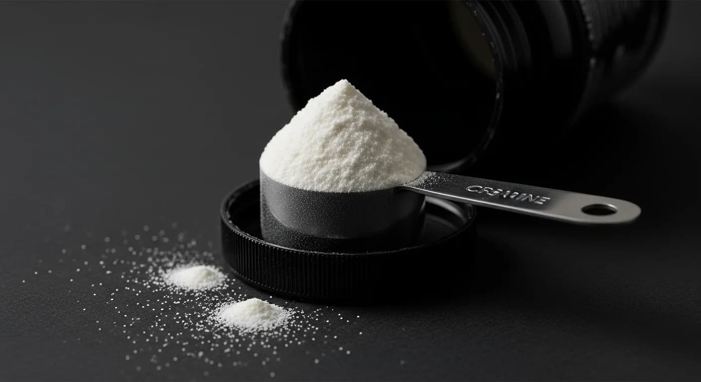 Athlete performing strength training with creatine supplement benefits for power and muscle gains