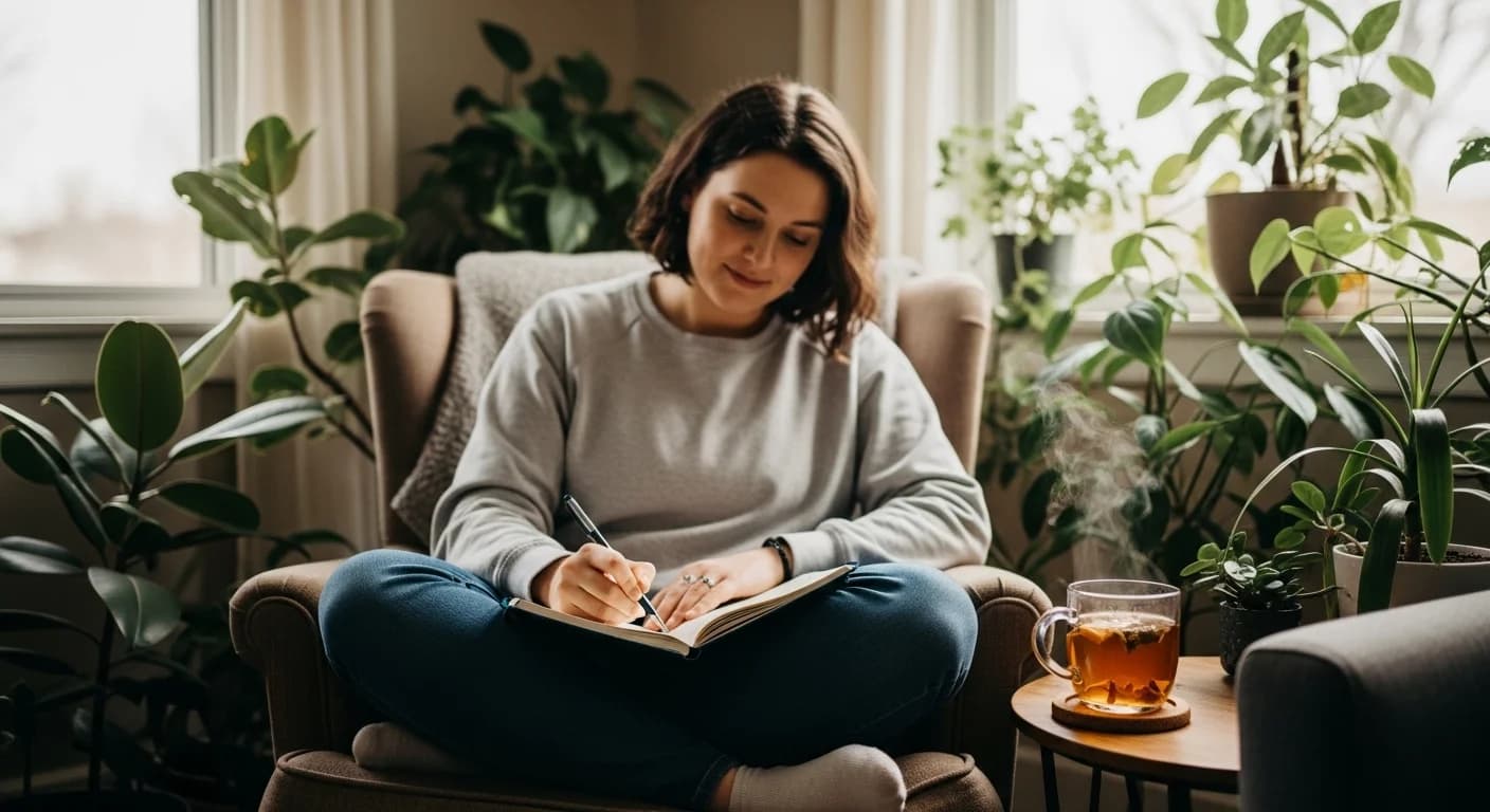 Person practicing grounding and breathing techniques for anxiety management and relief