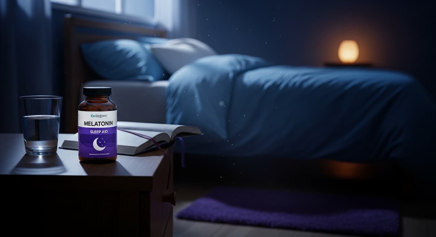 Melatonin supplement and natural sleep-promoting foods like almonds and cherries