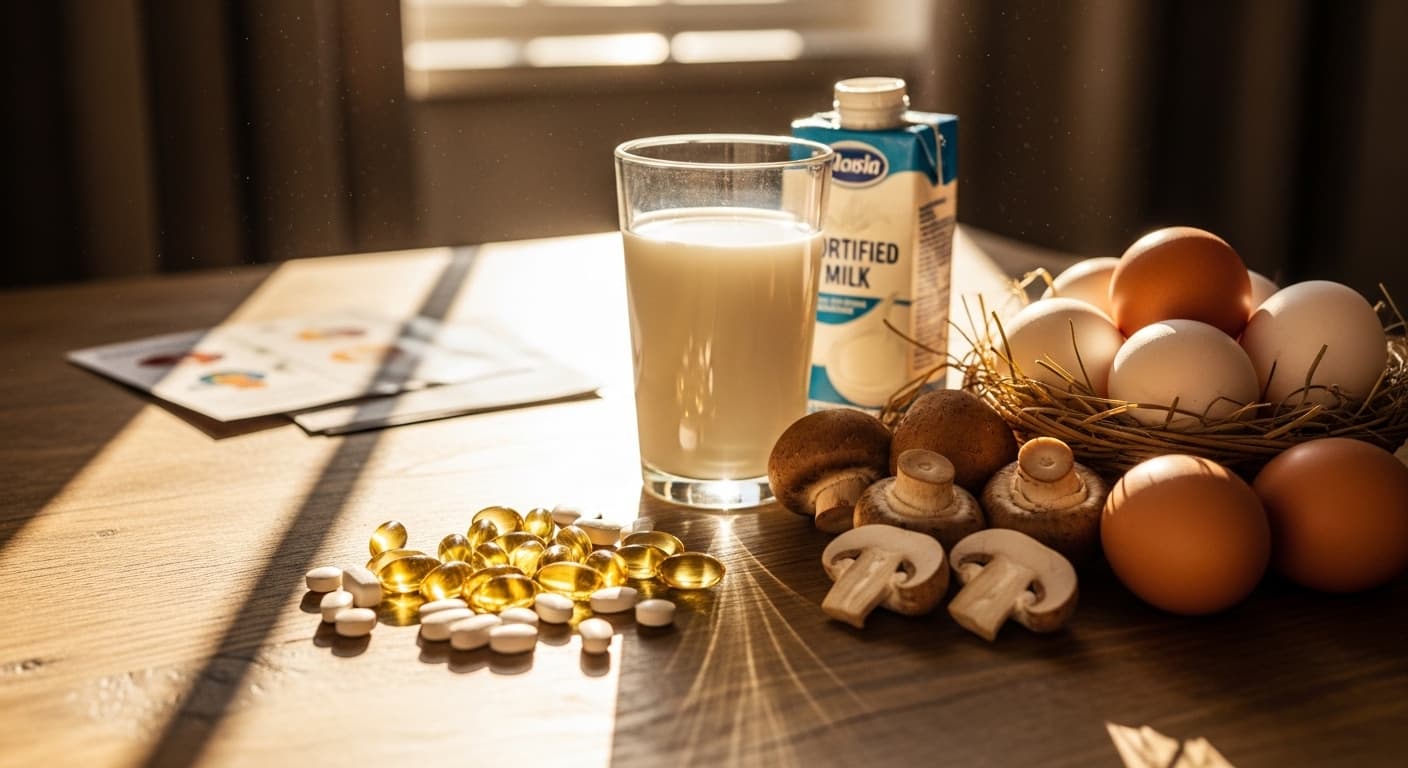 Sunlight exposure and vitamin D supplement sources for healthy levels