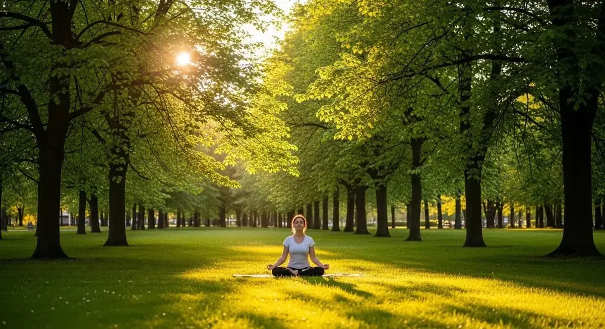 Person relaxing and meditating