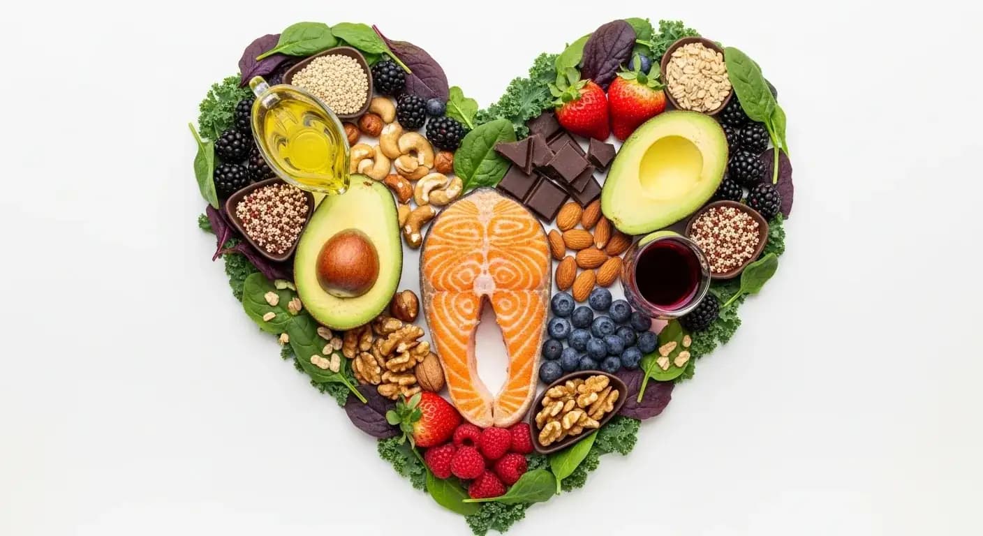 Fish oil supplement capsules with fresh fish and flax seeds on wooden table