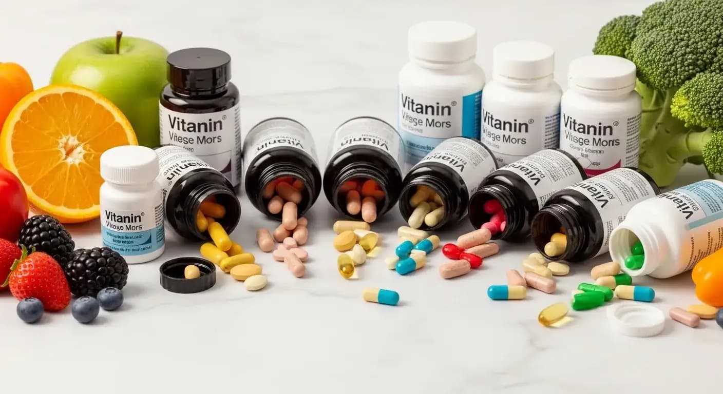 Sunlight streaming through window and various vitamin D sources including fish, eggs, and mushrooms