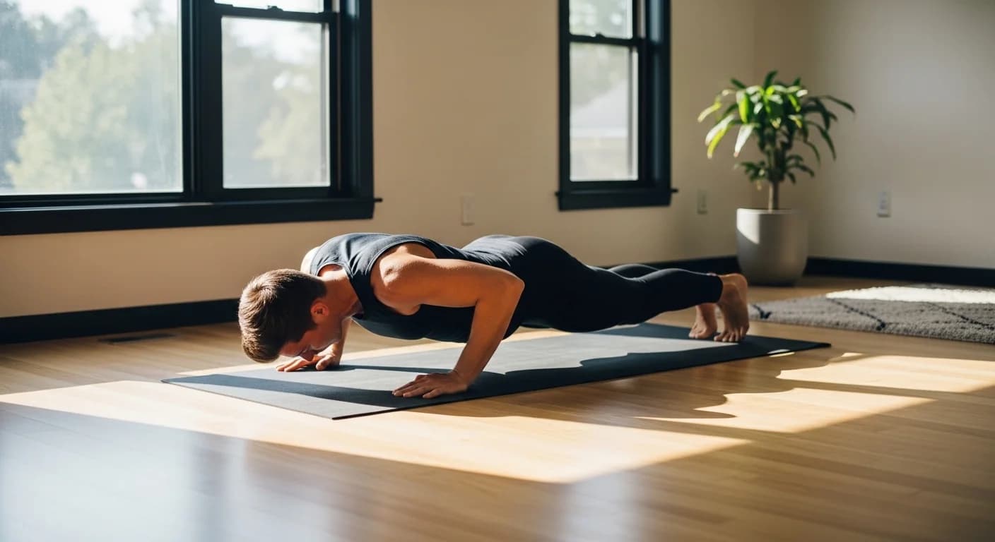 Person performing proper plank form for core strength with correct body alignment