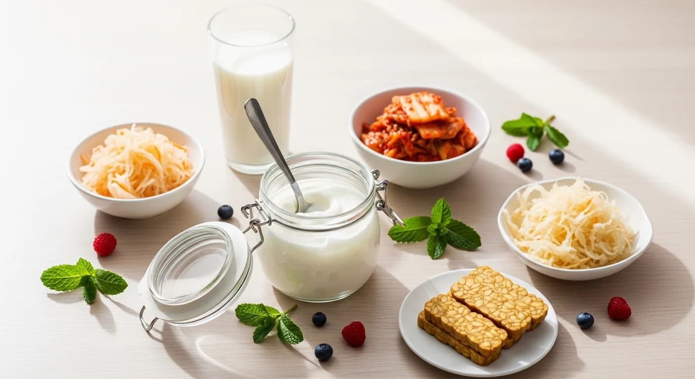 Gut microbiome bacteria colonization showing beneficial Lactobacillus and Bifidobacterium strains